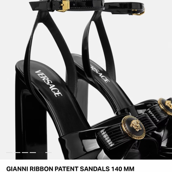 Versace Gianni Ribbon Sandal Heels Platform - Picture 3 of 9